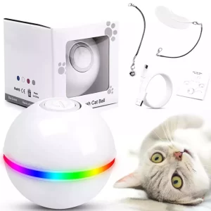 Juguete Electrónico para Gatos - Bola Giratoria con Luz LED