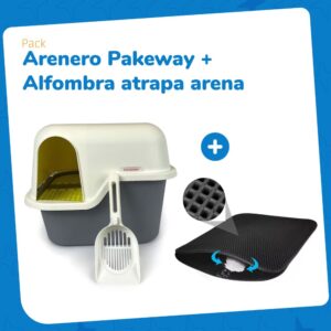 Pack Arenero Cerrado + Alfombra Atrapa Arena para Gatos